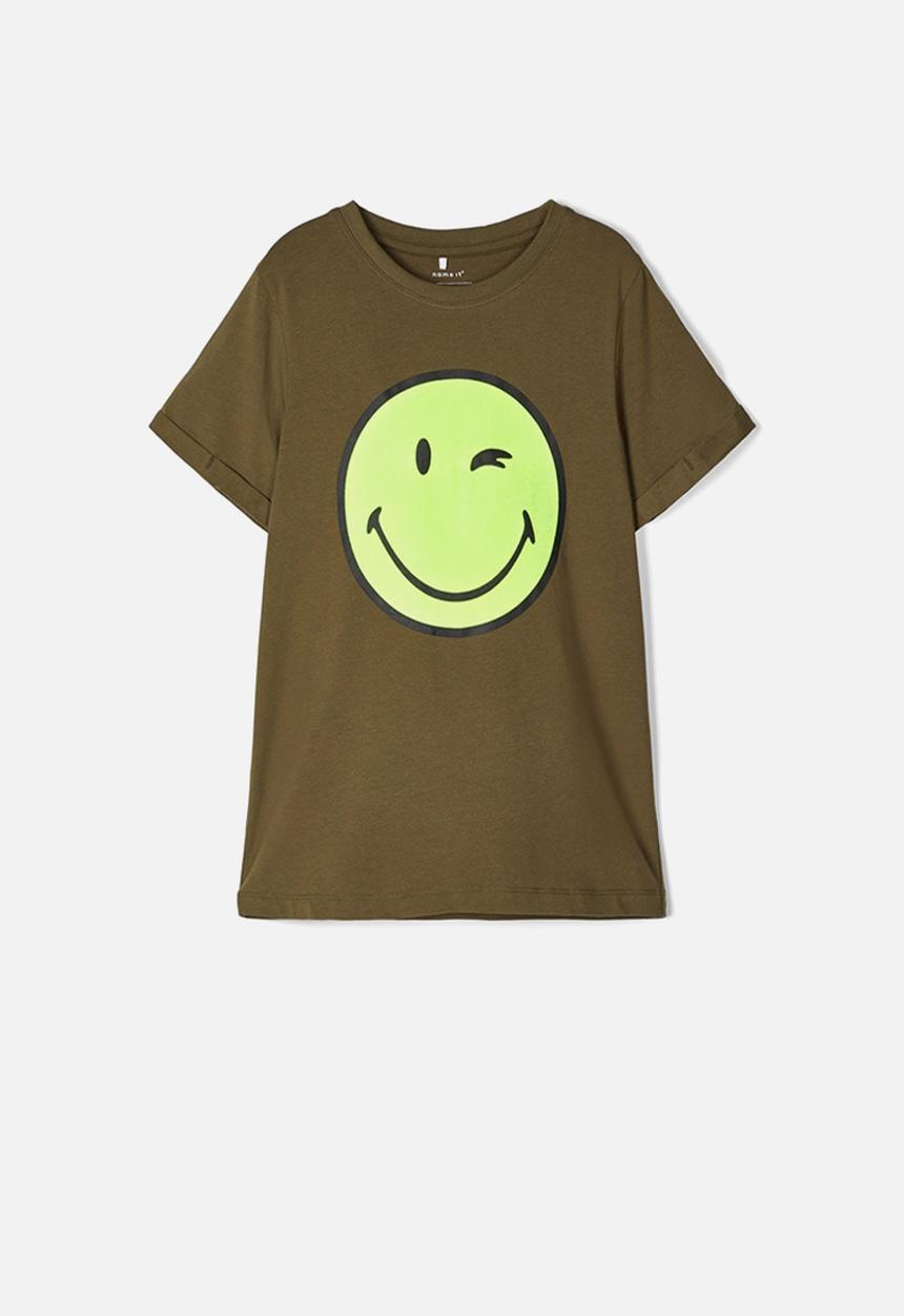Name It - Happy telo short sleeve top - khaki 