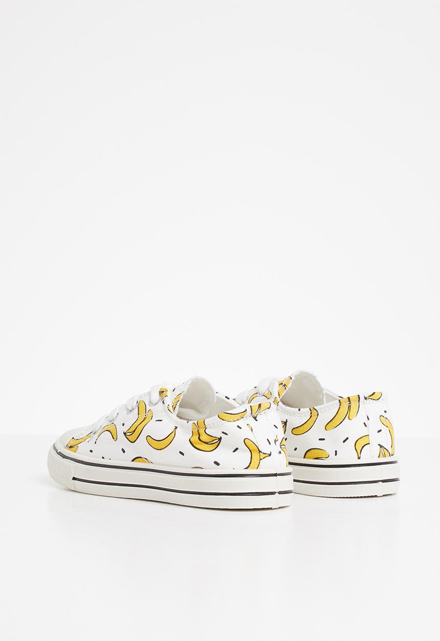 Pop Candy - Girls banana print sneaker - white