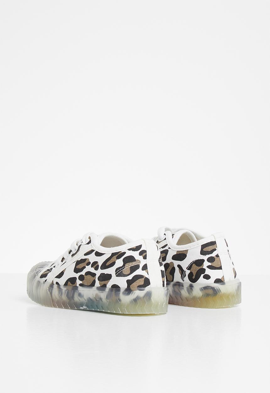 Pop Candy - Girls animal print sneaker - white