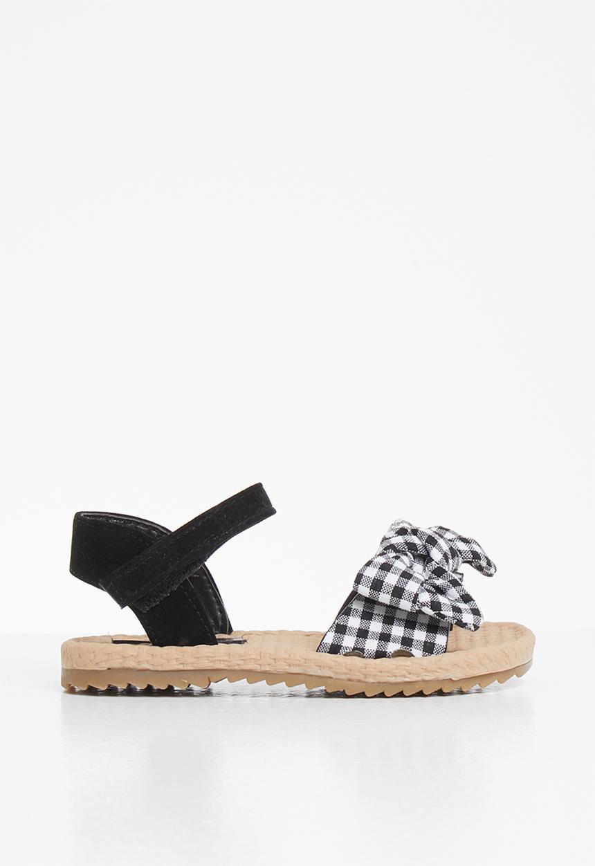 Pop Candy - Girls bow sandal - black & white