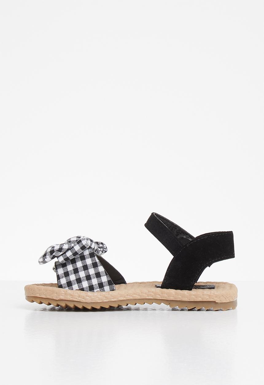 Pop Candy - Girls bow sandal - black & white