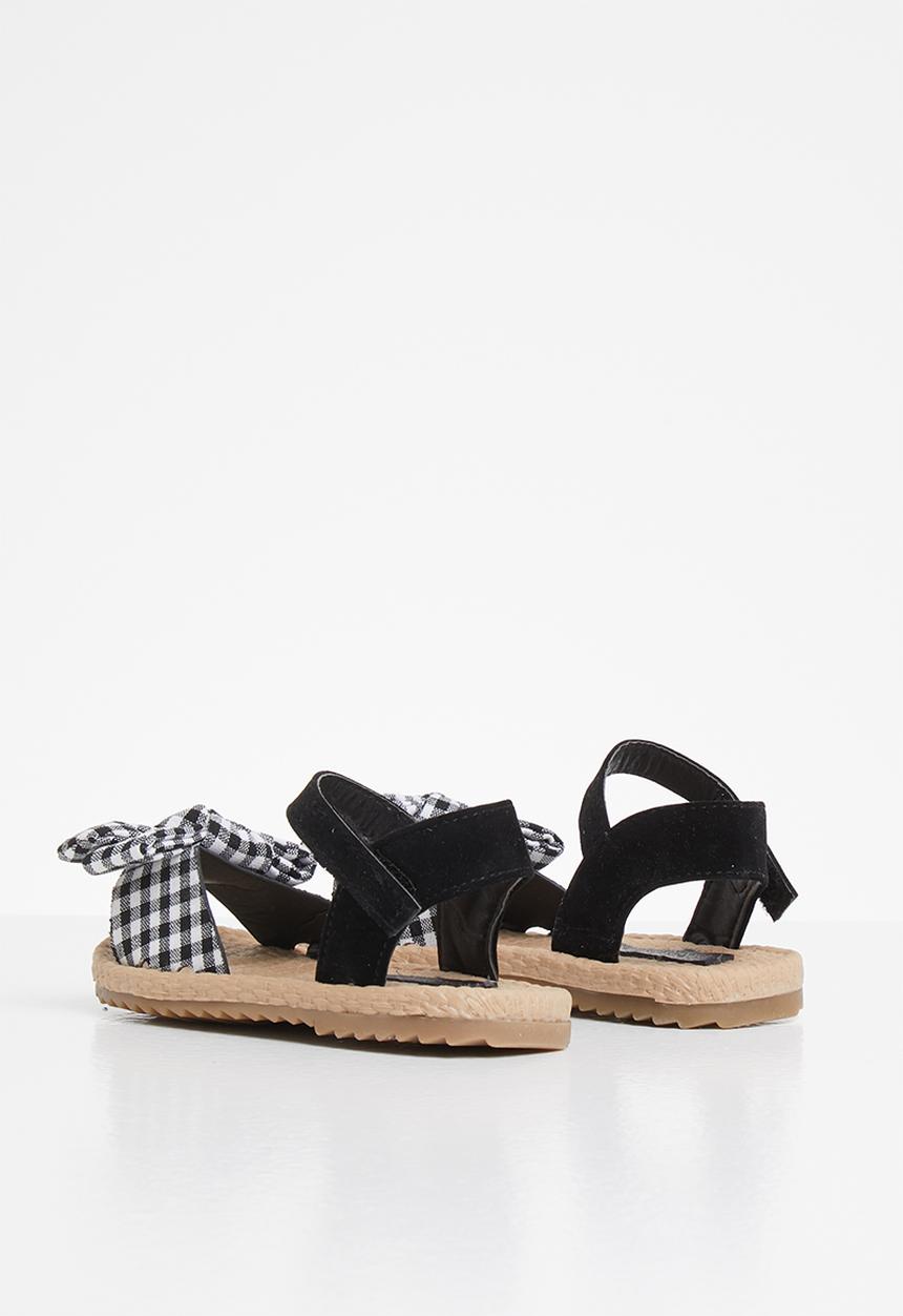 Pop Candy - Girls bow sandal - black & white