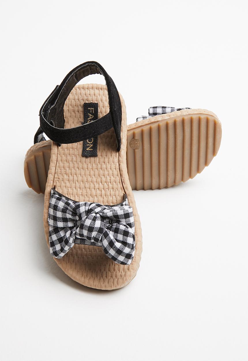 Pop Candy - Girls bow sandal - black & white