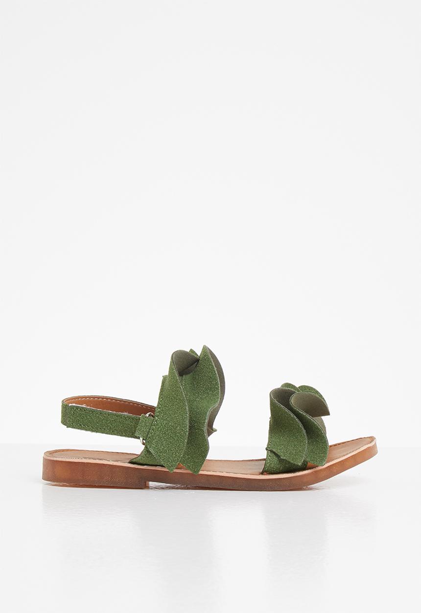 Pop Candy - Girls frill sandal - green