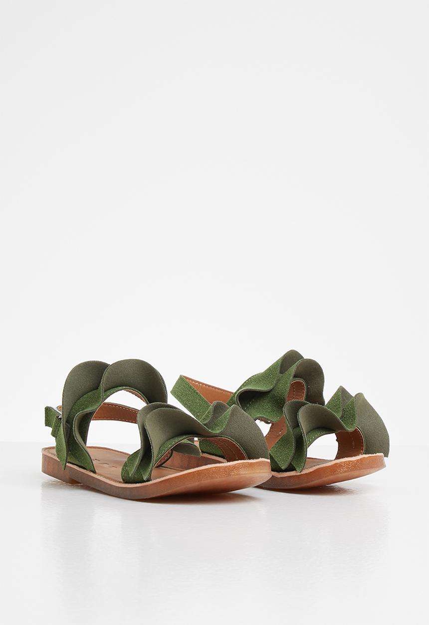 Pop Candy - Girls frill sandal - green