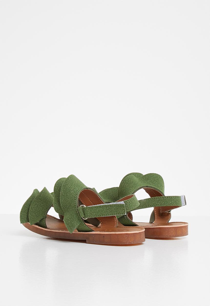 Pop Candy - Girls frill sandal - green