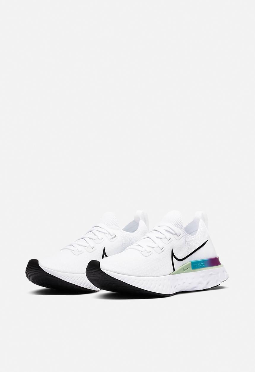 Nike - React infinity run flyknit - white / black-vapor green-oracle aqua