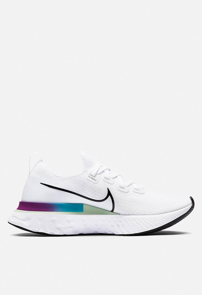 Nike - React infinity run flyknit - white / black-vapor green-oracle aqua