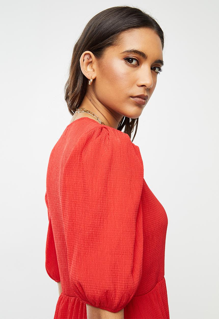 Glamorous - V-neck casual dress - red