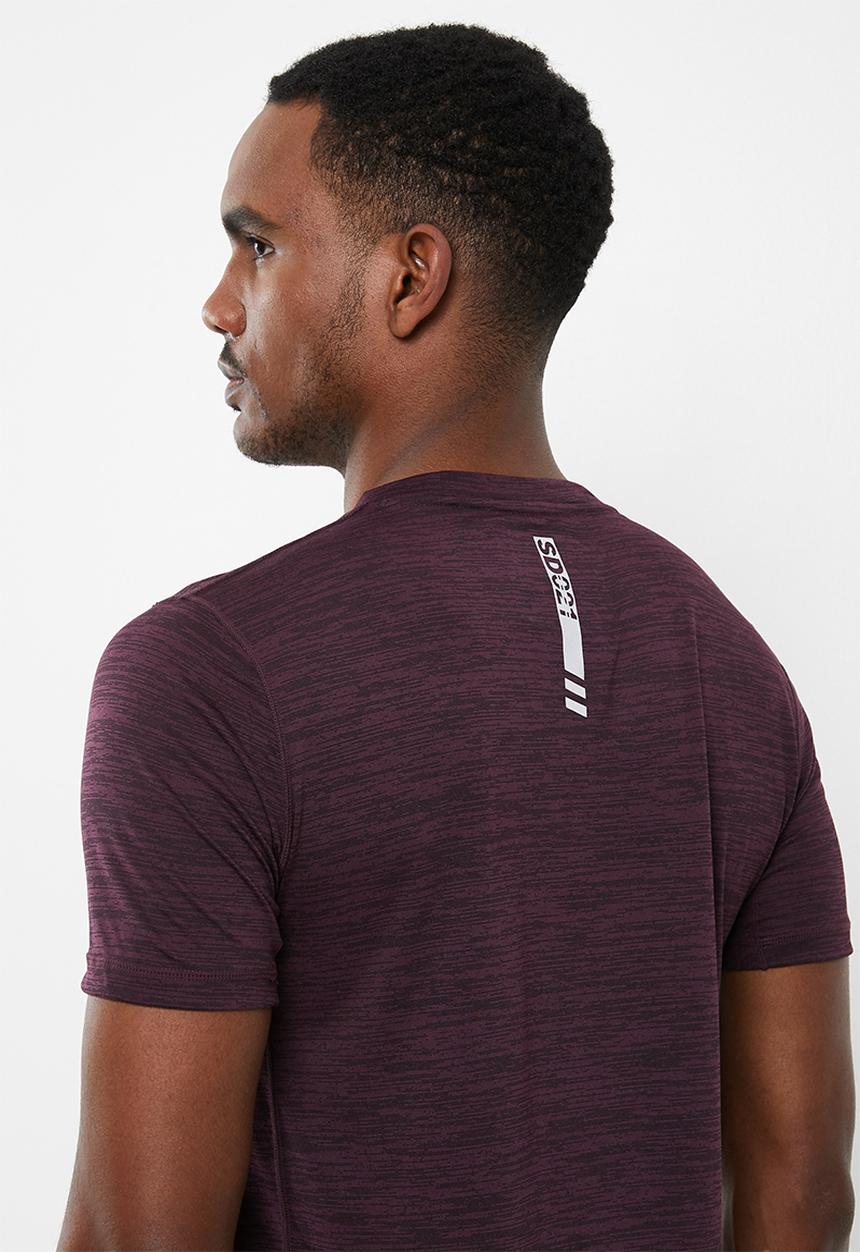 Superdry. - Active training short sleeve tee - burgundy 