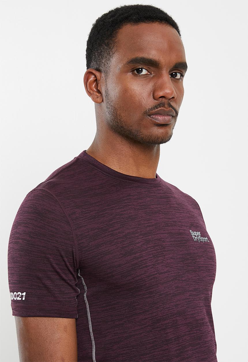 Superdry. - Active training short sleeve tee - burgundy 