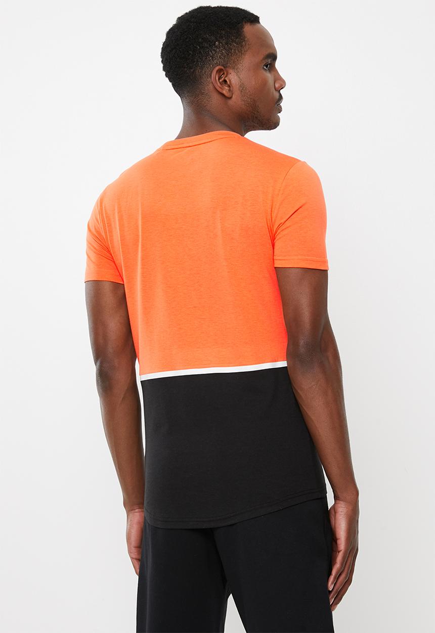 Superdry. - Core blocked tee - orange & black
