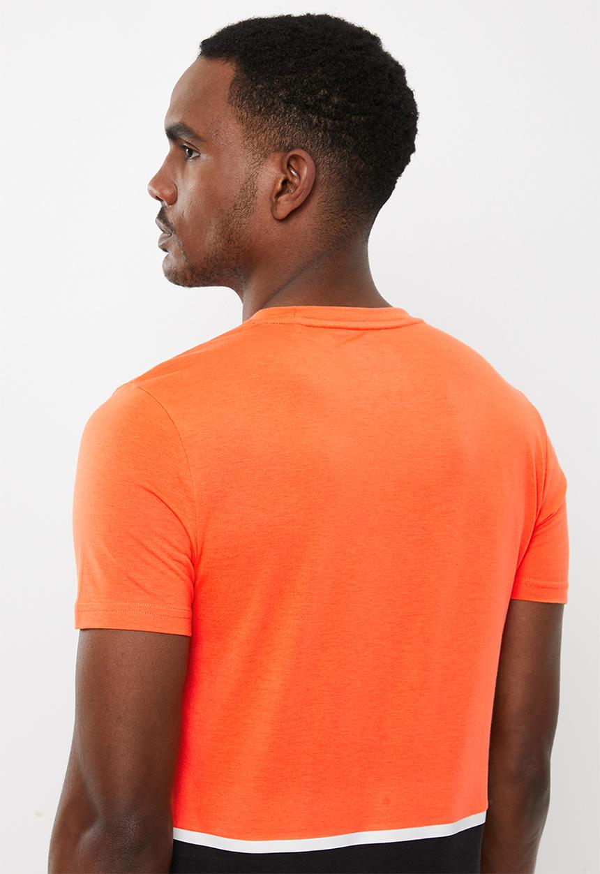Superdry. - Core blocked tee - orange & black