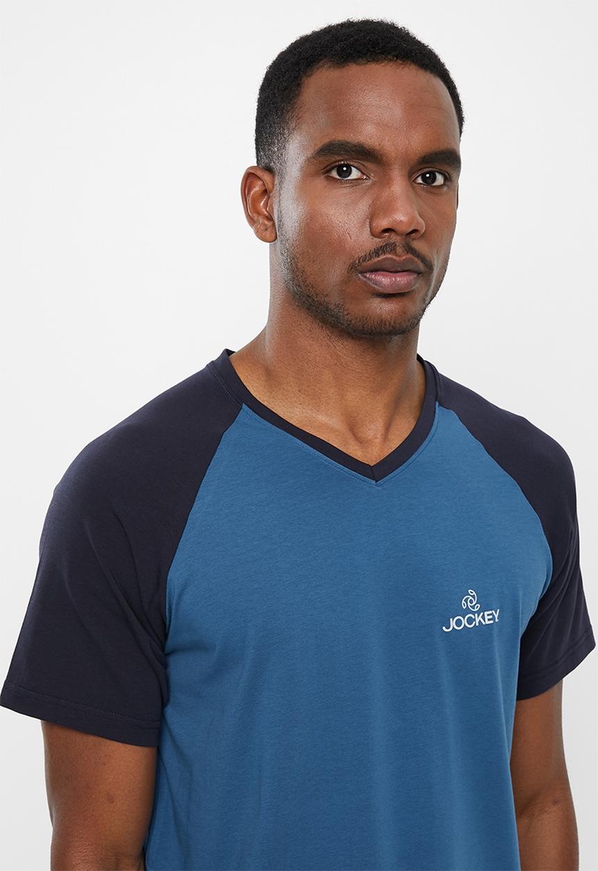 Jockey - Raglan colour blocked tee - ocean depths