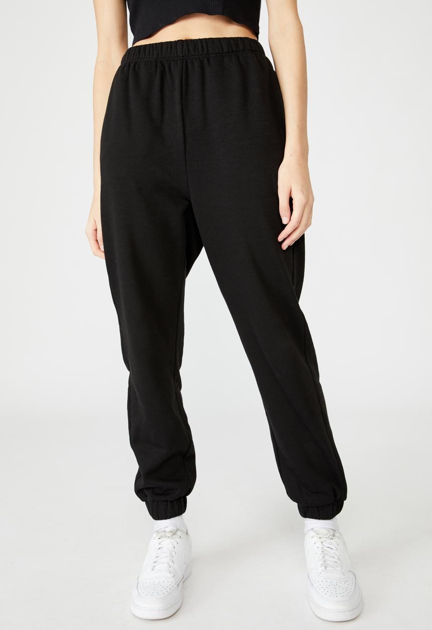 Factorie - Super high rise trackpant - black