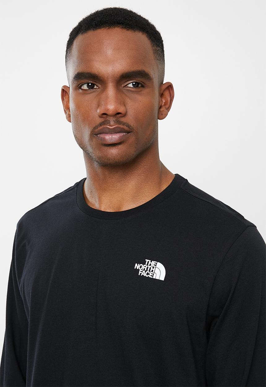 The North Face - Long sleeve red box tee - black