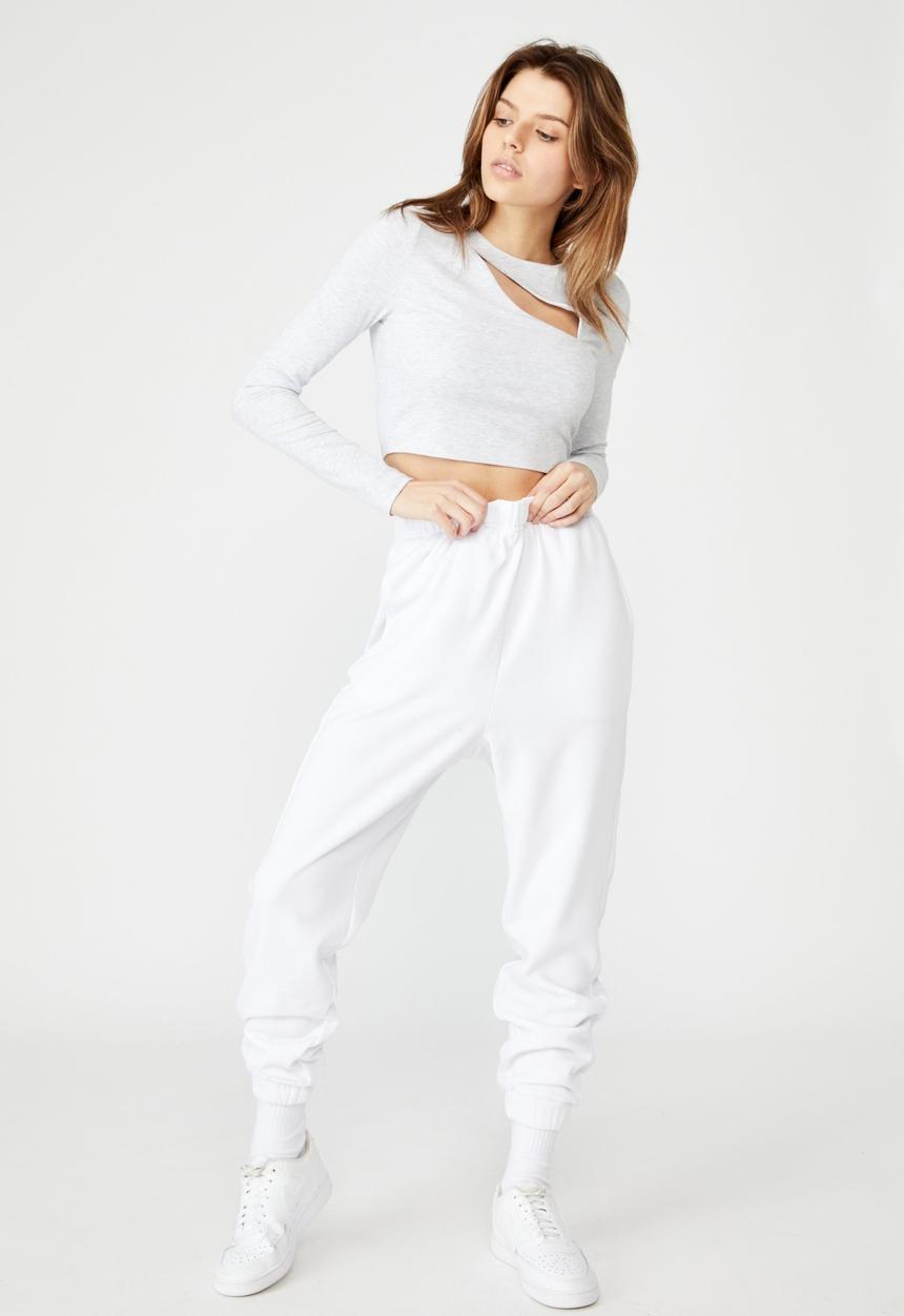 Factorie - Super high rise trackpant - white