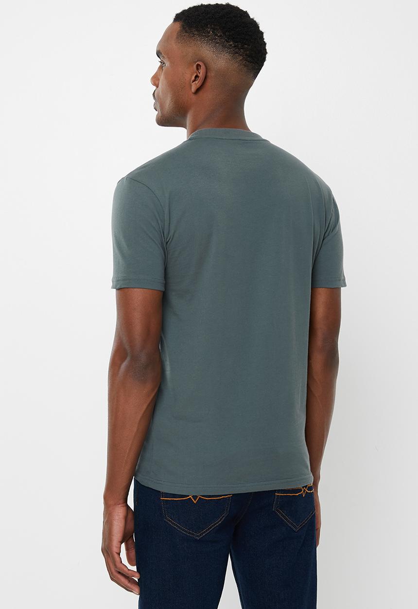 POLO - Pjc Jake short sleeve printed logo tee - charcoal