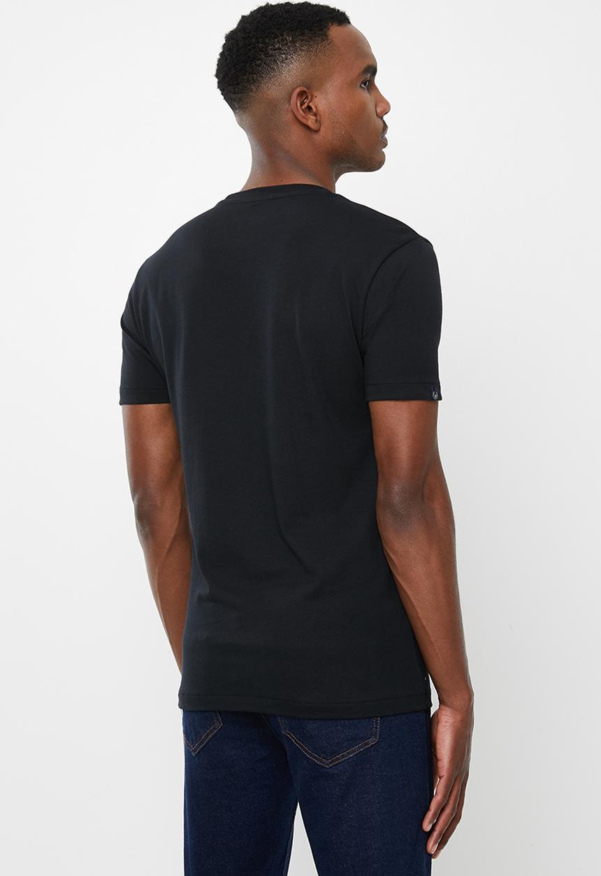 POLO - Pjc Gareth short sleeve printed logo tee  - black