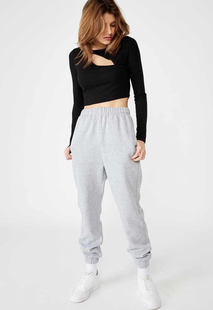 Factorie - Key hole front long sleeve top - black