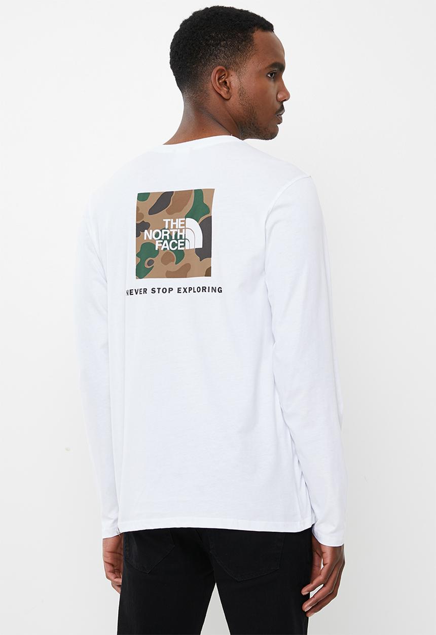 The North Face - Long sleeve red box tee - white