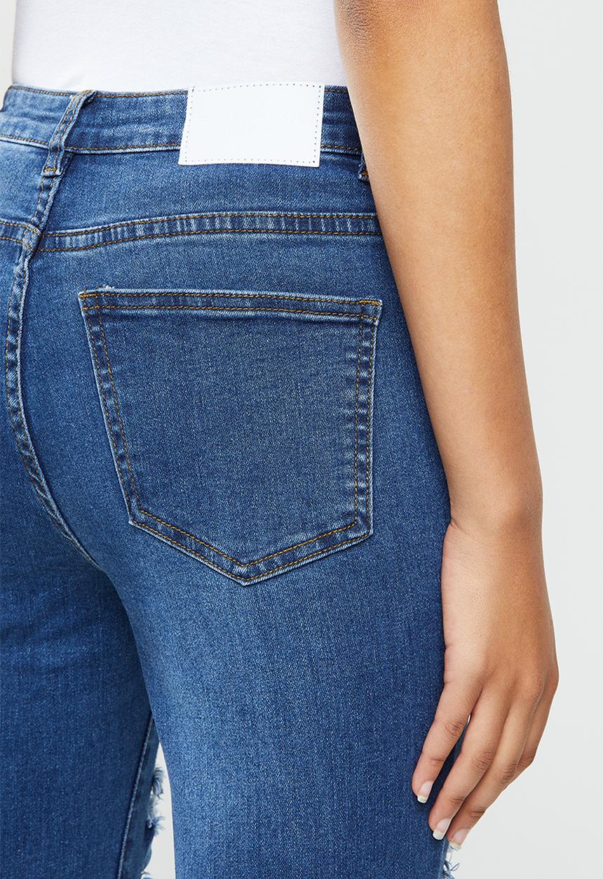 Glamorous - Skinny ripped mid rise jean - blue