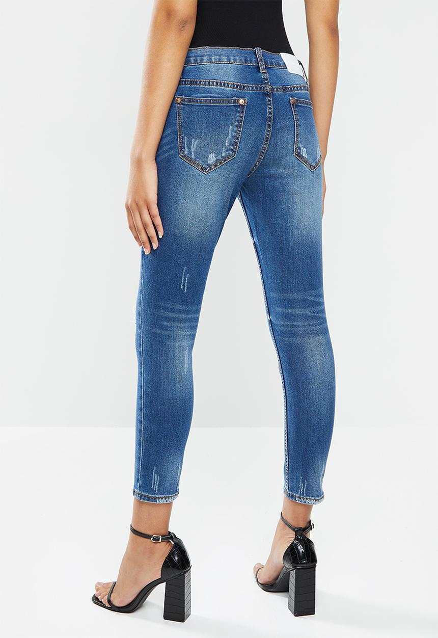 Glamorous - Knee slash skinny - blue