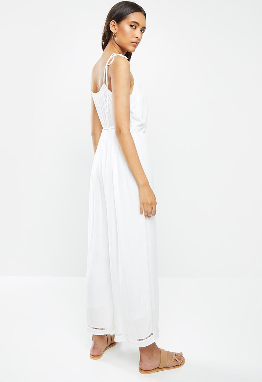 Cotton On - Woven vera v neck wrap jumpsuit - white