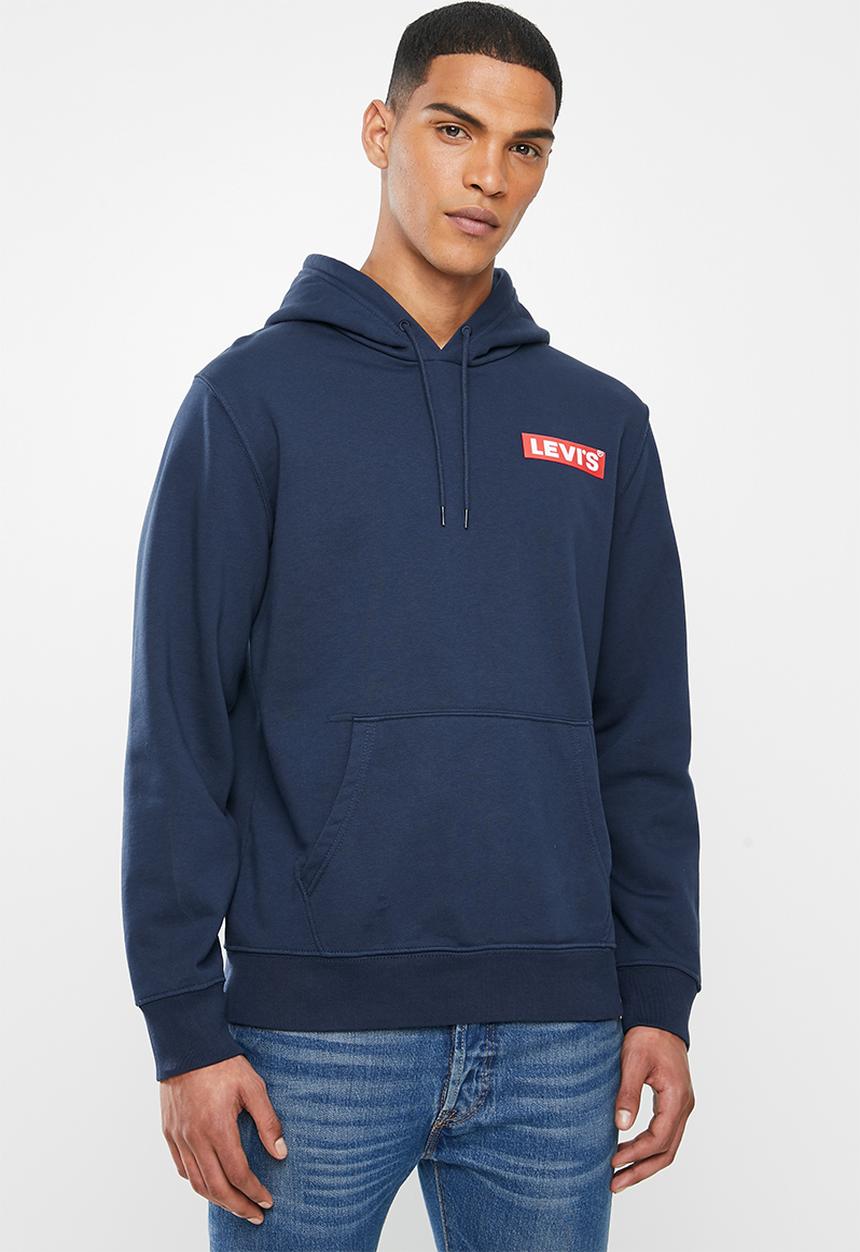 Levi’s® - T3 graphic boxtab fleece hoodie - blue