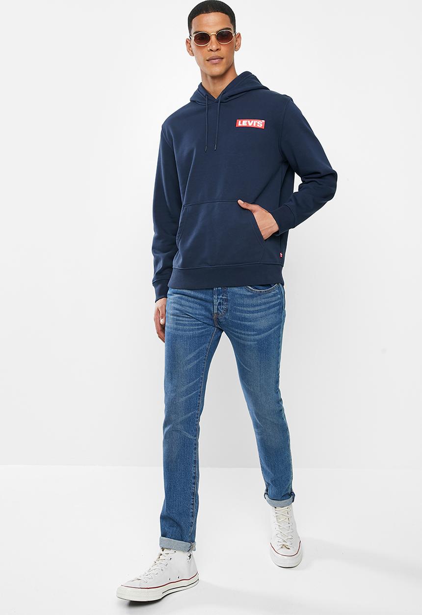 Levi’s® - T3 graphic boxtab fleece hoodie - blue