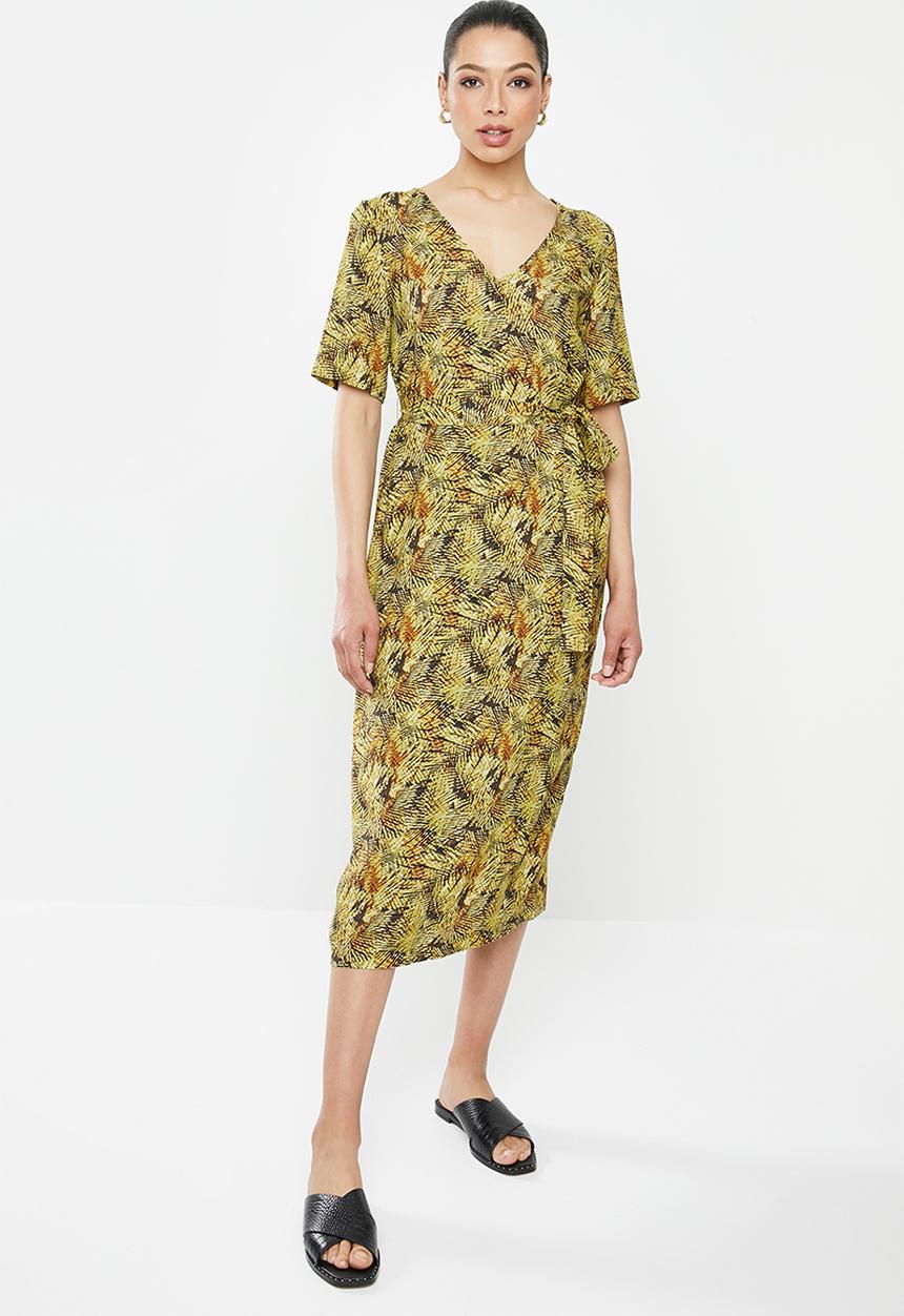 edit - Woven ll tunic dress - yellow & brown 