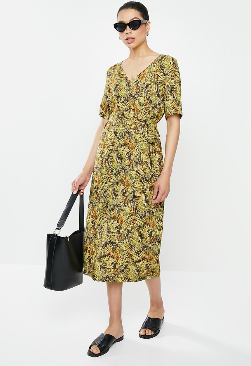 edit - Woven ll tunic dress - yellow & brown 