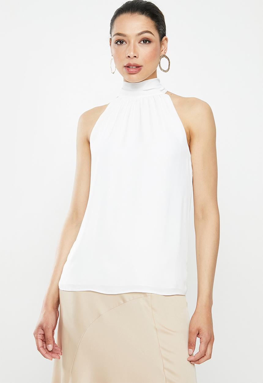 MILLA - Halter tie blouse - ivory