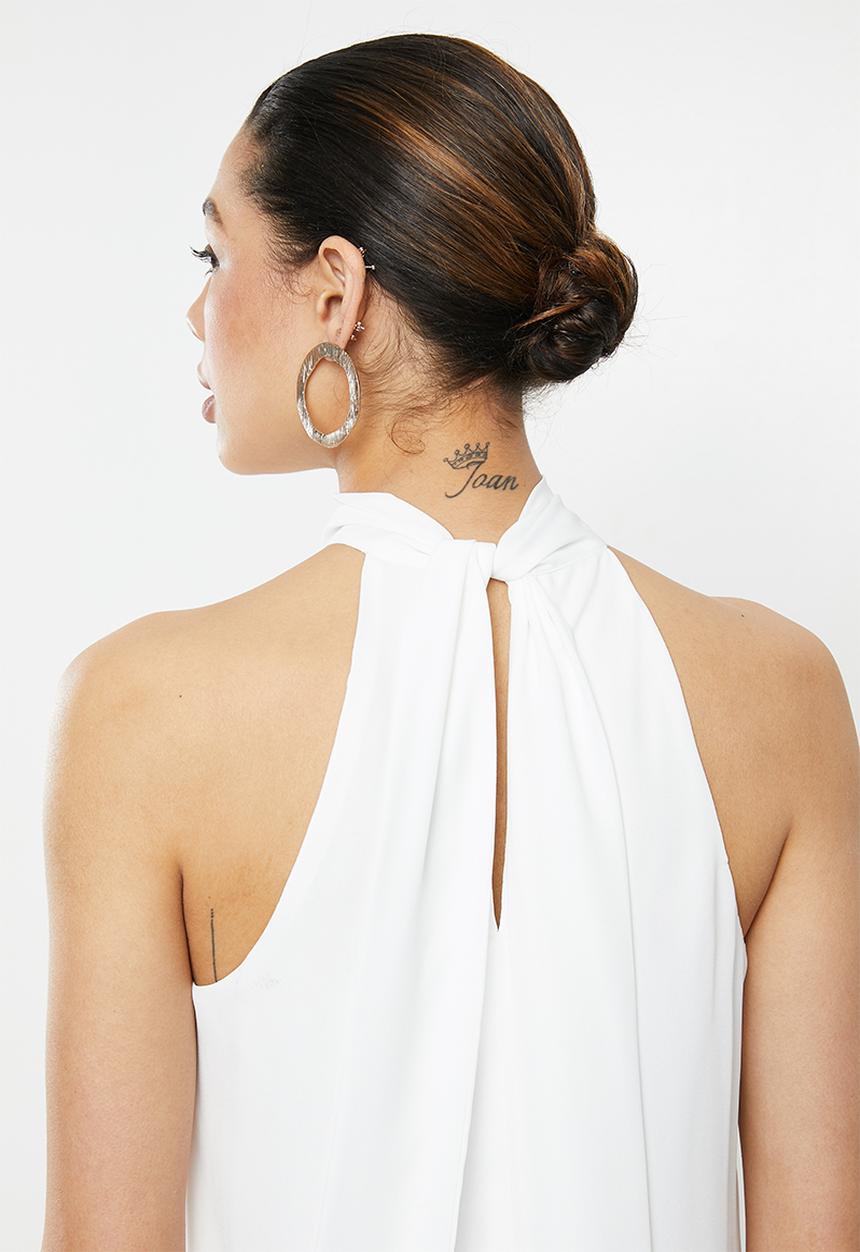 MILLA - Halter tie blouse - ivory