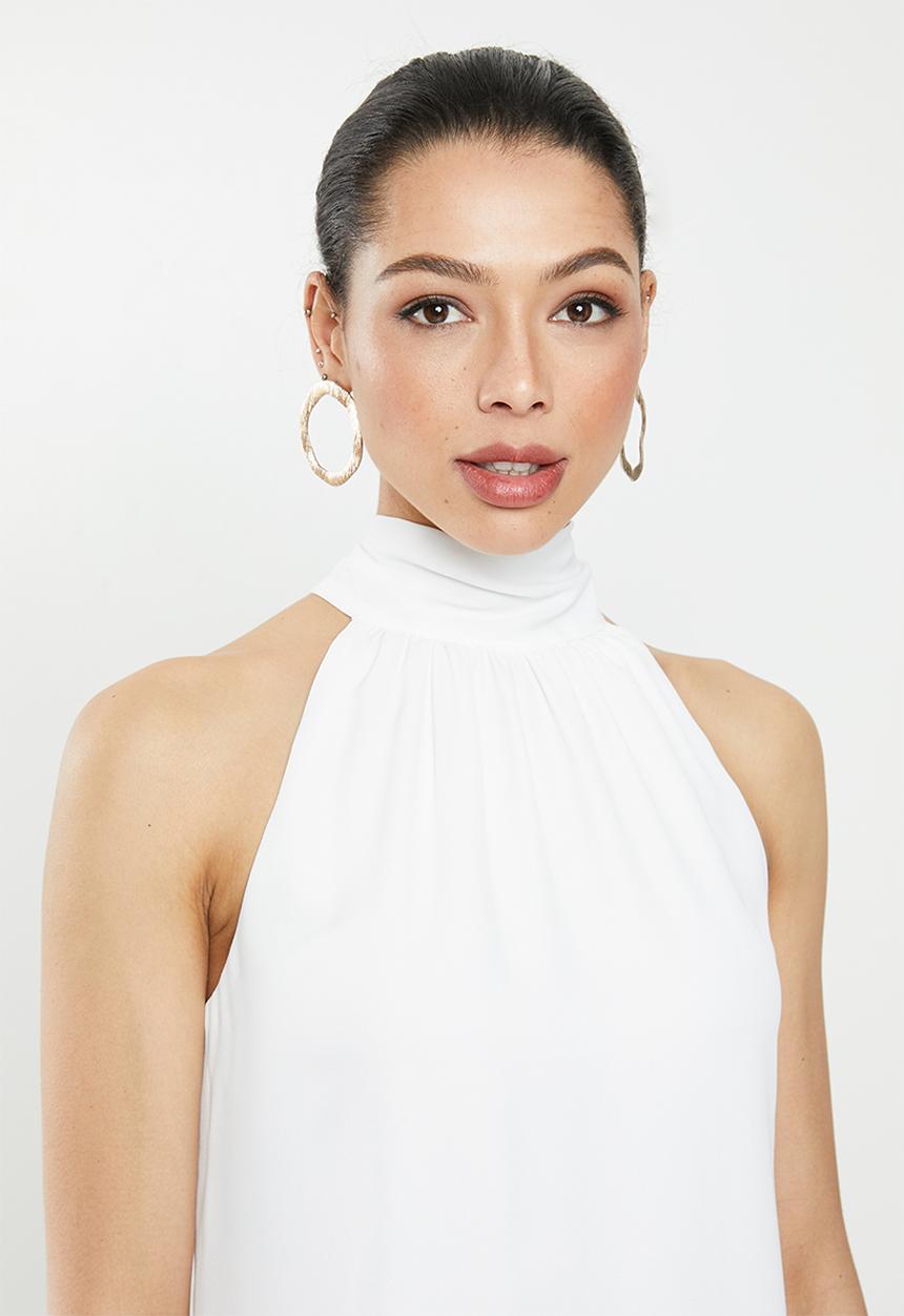 MILLA - Halter tie blouse - ivory