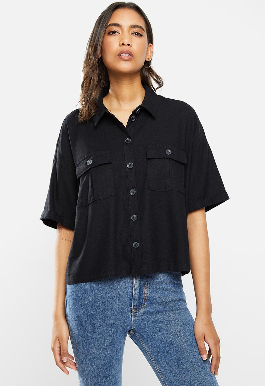 Vero Moda - Pina wide 2/4 shirt - black