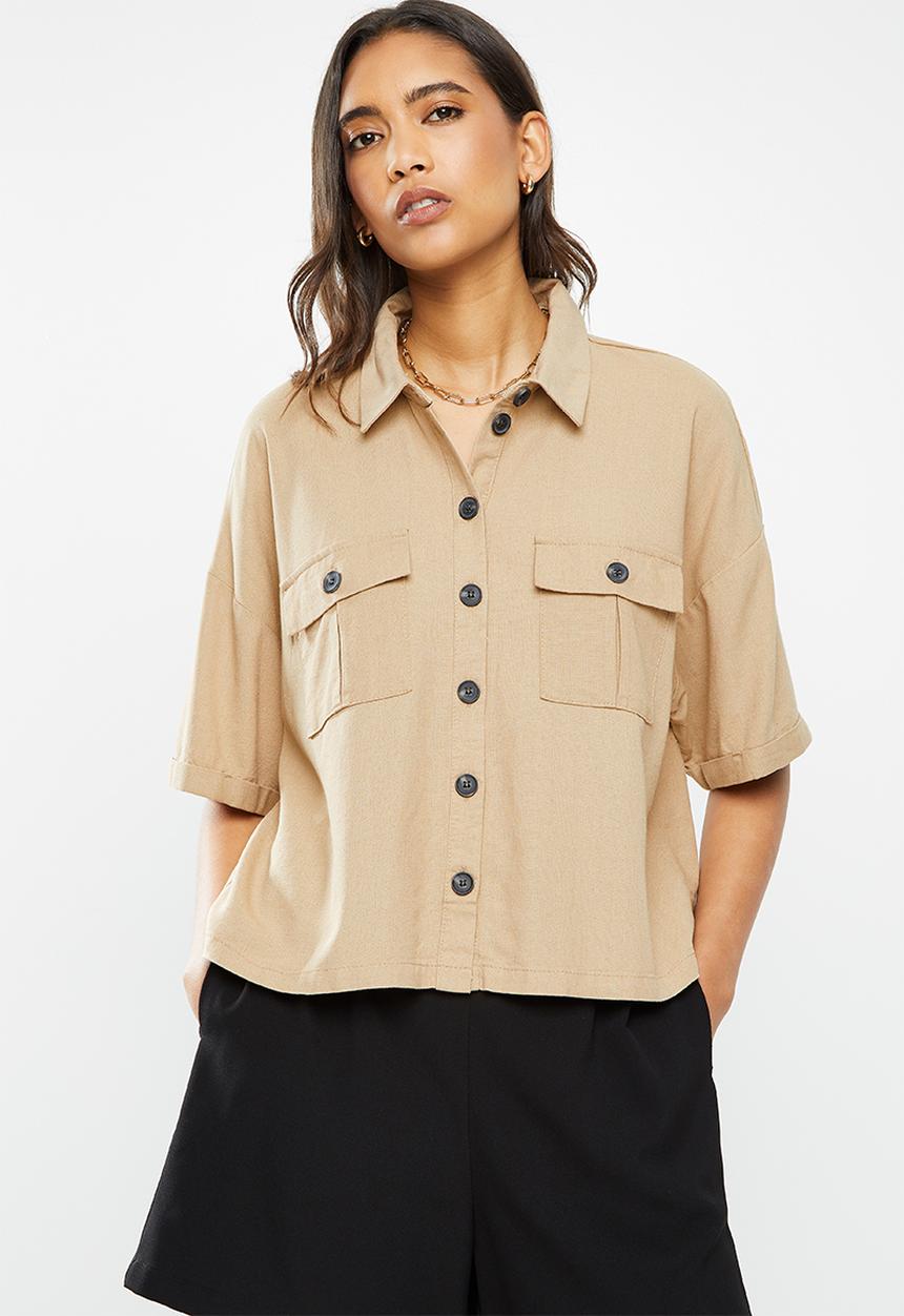 Vero Moda - Pina wide 2/4 shirt - neutral 
