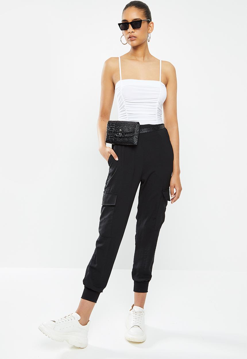 Blake - Cami bodysuit with ruched front detail-ivory