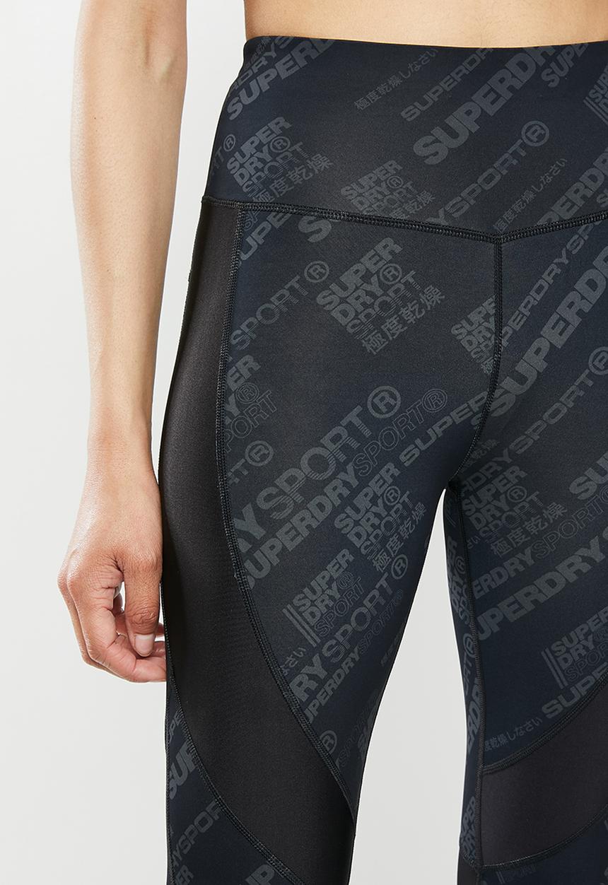 Superdry. - Active panel leggings - black 