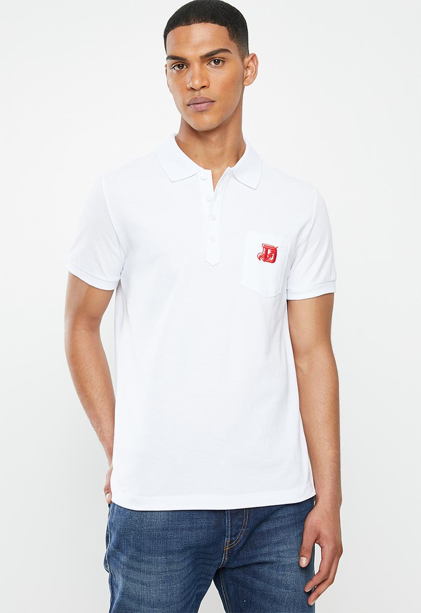 Diesel  - T-skatt-b3 polo shirt - white