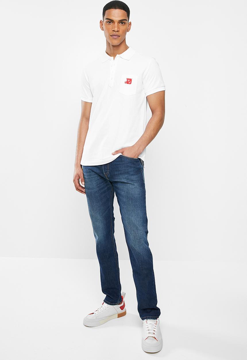 Diesel  - T-skatt-b3 polo shirt - white