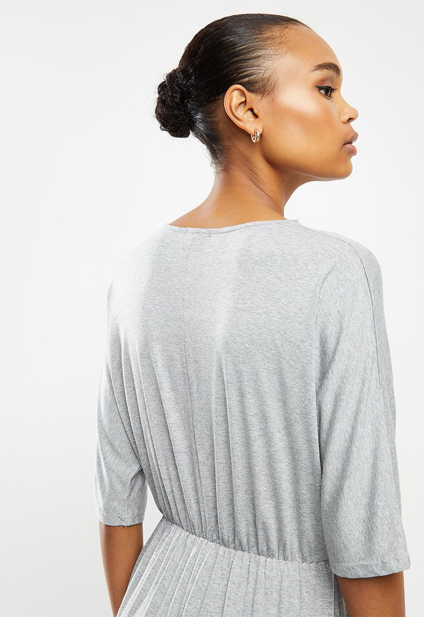 edit - Grown on sleeve knit maxi - grey 