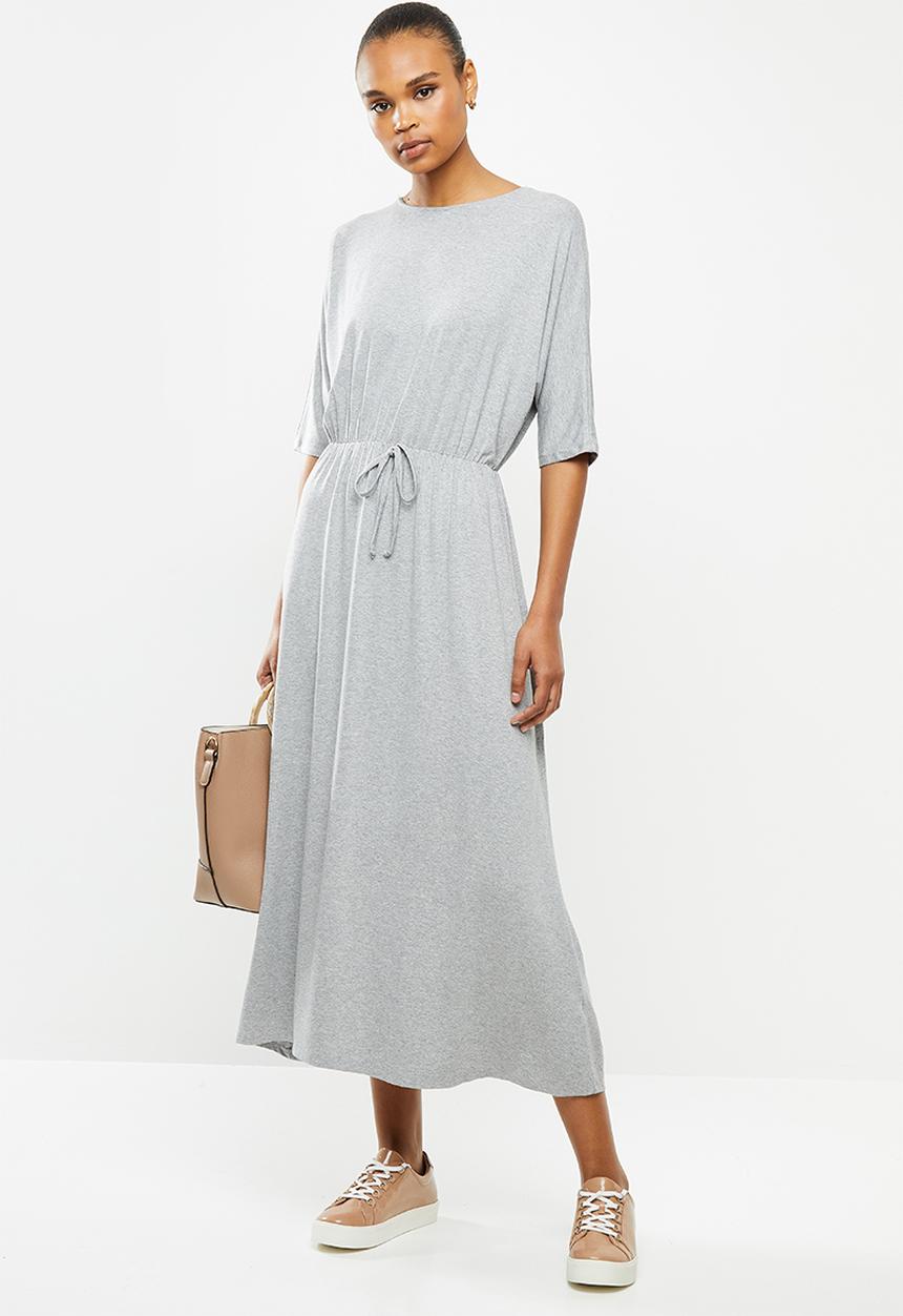 edit - Grown on sleeve knit maxi - grey 