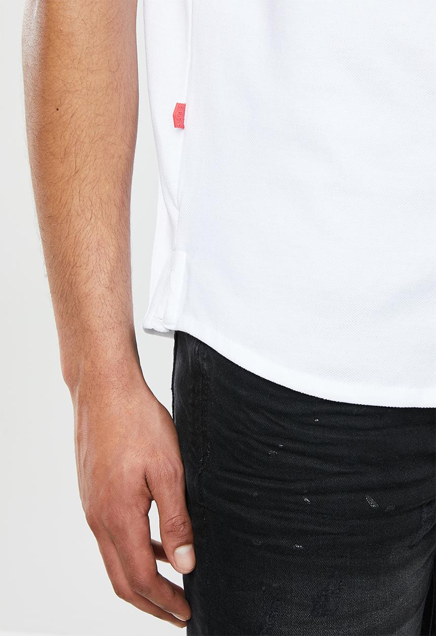 S.P.C.C - Kent signature button through knit shirt - white