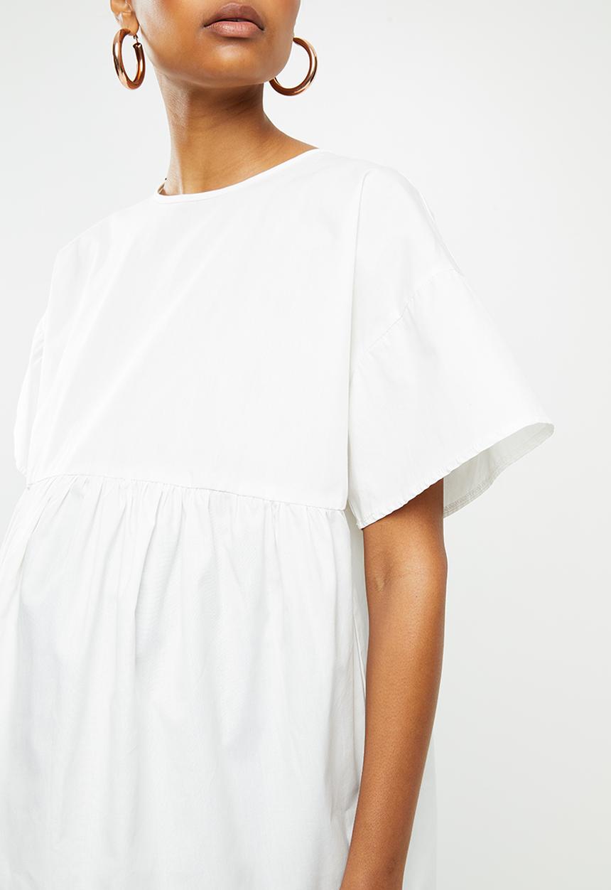 Missguided - Matenity poplin smock top - white