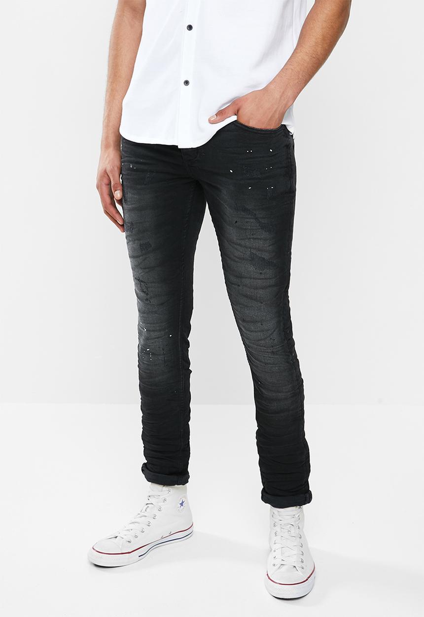 S.P.C.C - Basquiat premium feather jeans - black