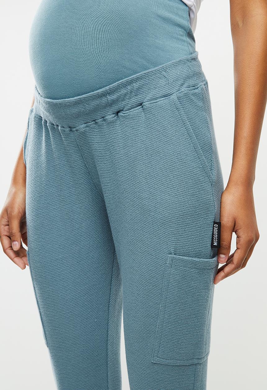Missguided - Maternity waffle side pocket jogger - blue