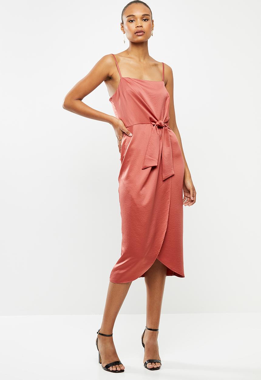 MILLA - Satin wrap dress - pink