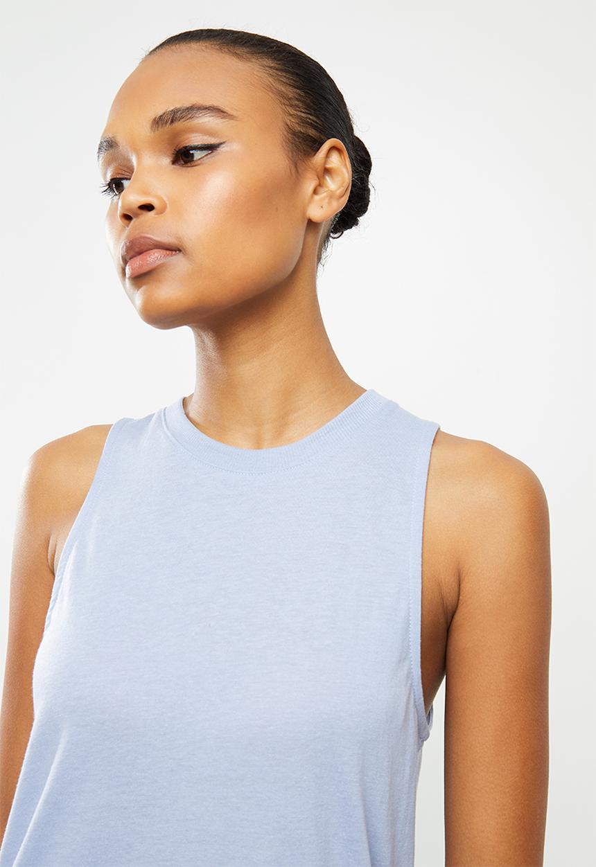 Cotton On - Active curve hem tank - blue