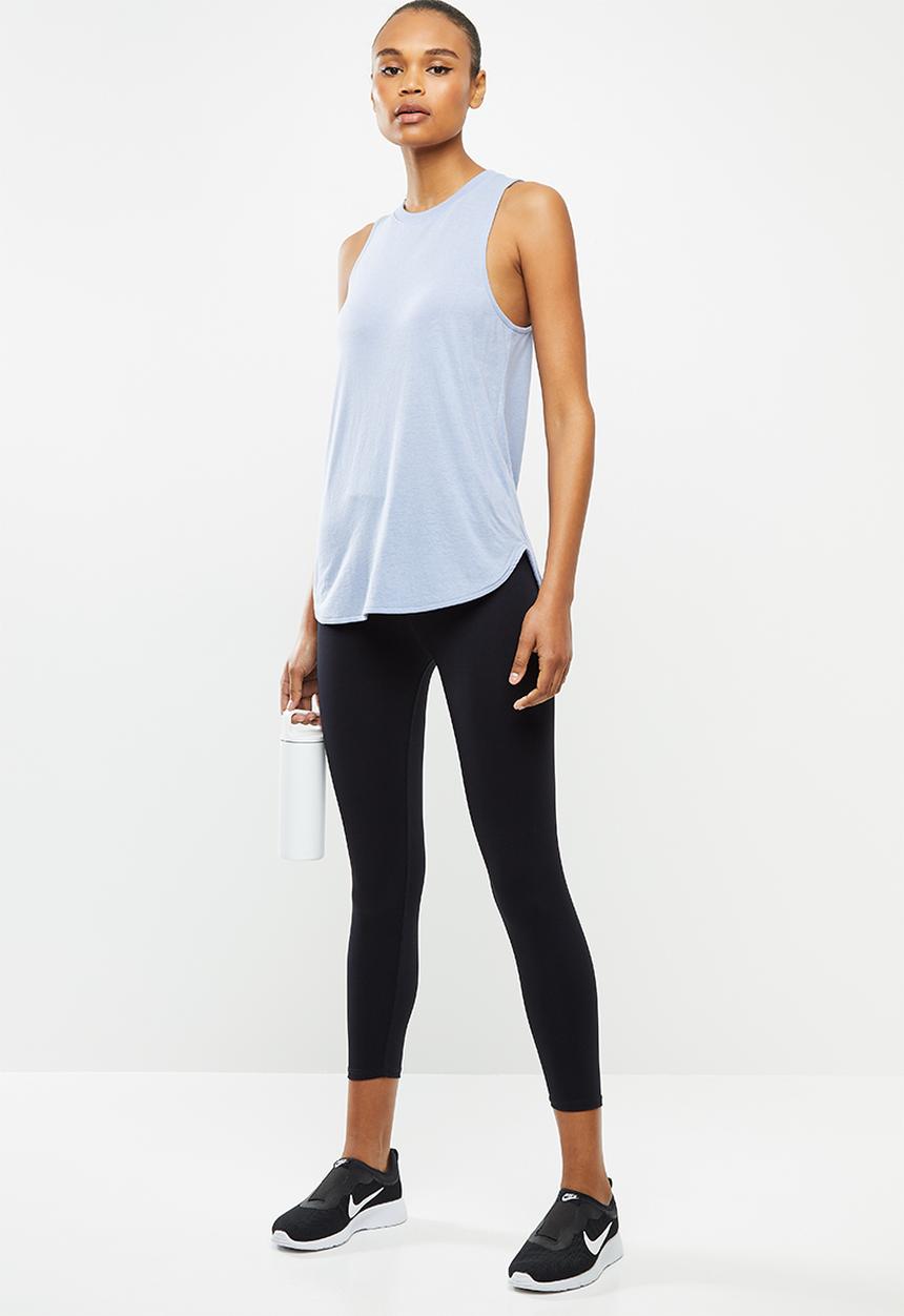 Cotton On - Active curve hem tank - blue